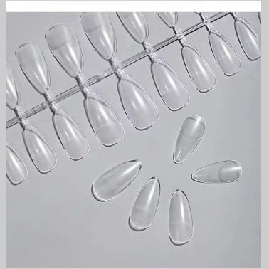 Clear Coffin & Almond Nail Tips, Long Coffin Nails Tips Full Cover Nail Extension Tips