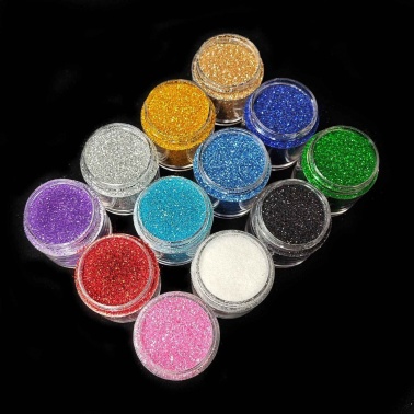 <u>ModMingle Glitter for Nails, 12 Jars Glitter Item, 12 Assorted Color Arts and Craft Glitter, Eyeshadow Makeup Nail Art P</u>